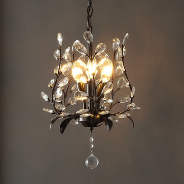 Diantha 28.5" 7-Light Contemporary Bohemian Iron/Acrylic LED Pendant - JONATHAN Y